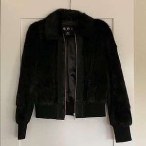 Rabbit Fur Bomber Jacket